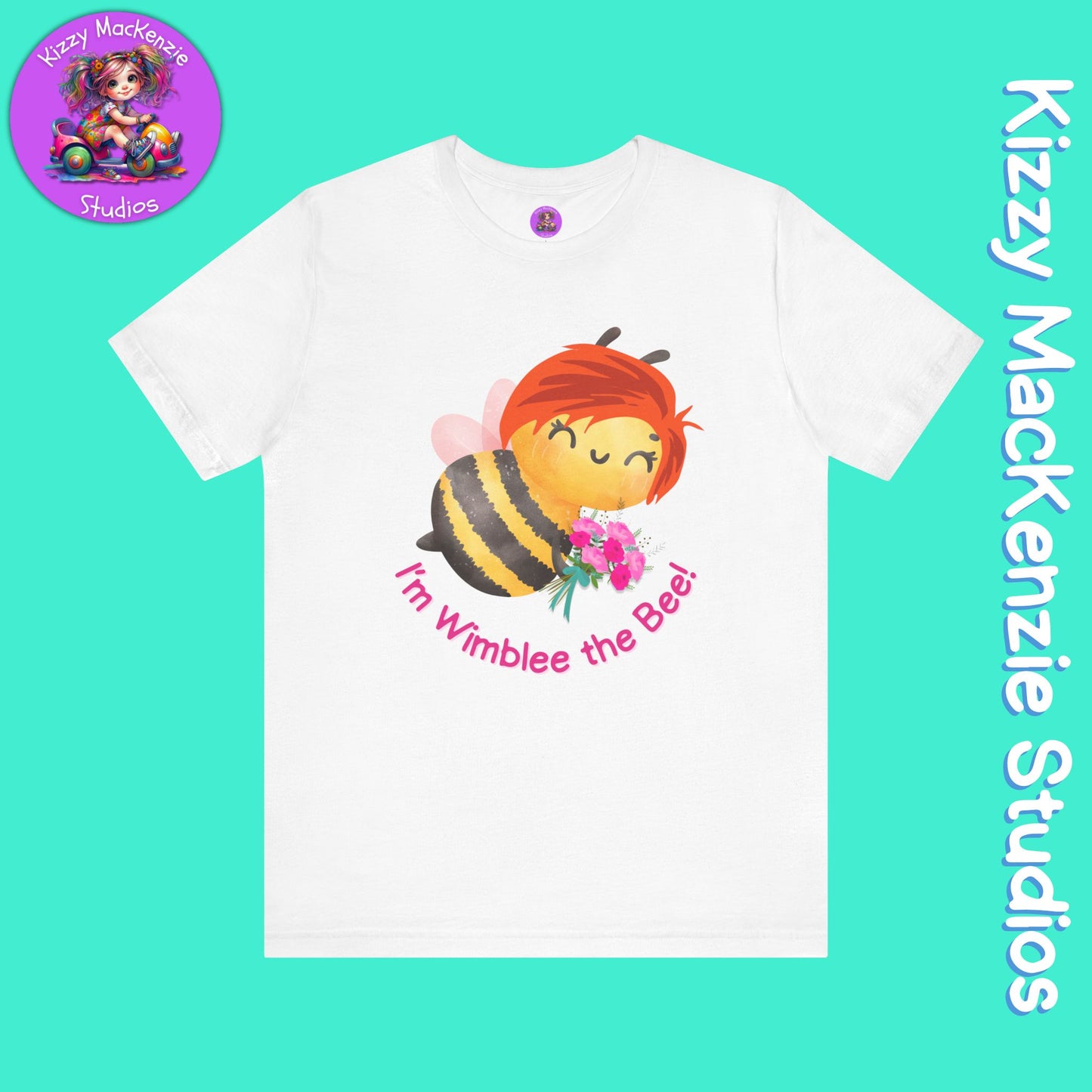 Wimblee the Bee T-Shirt Spring Tee Honey Bee Conservation Flower Gift for Teacher Bee Art Adult Unisex Jersey Short Sleeve T-Shirt