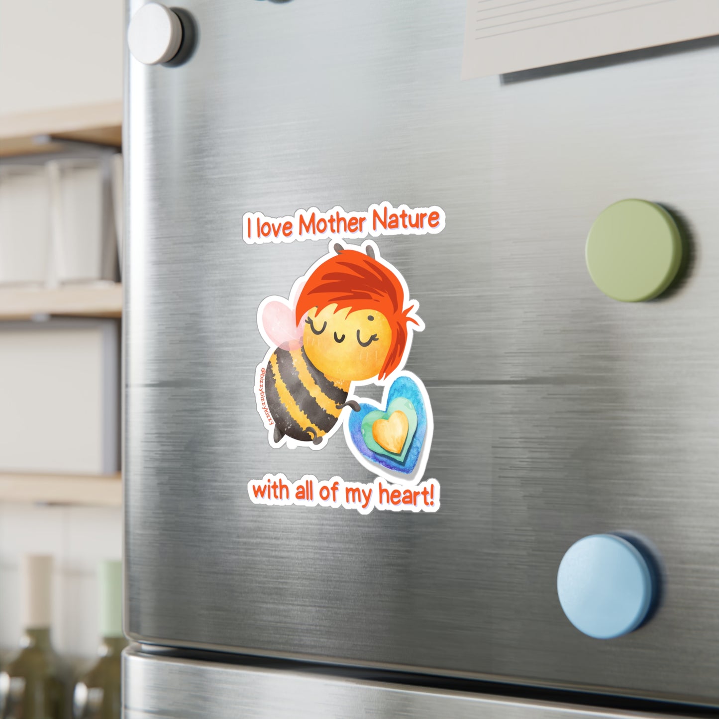 Wimblee the Bee Kiss-Cut Vinyl Decals Mother Nature Decal Honey Bee Lover Gift for Kids
