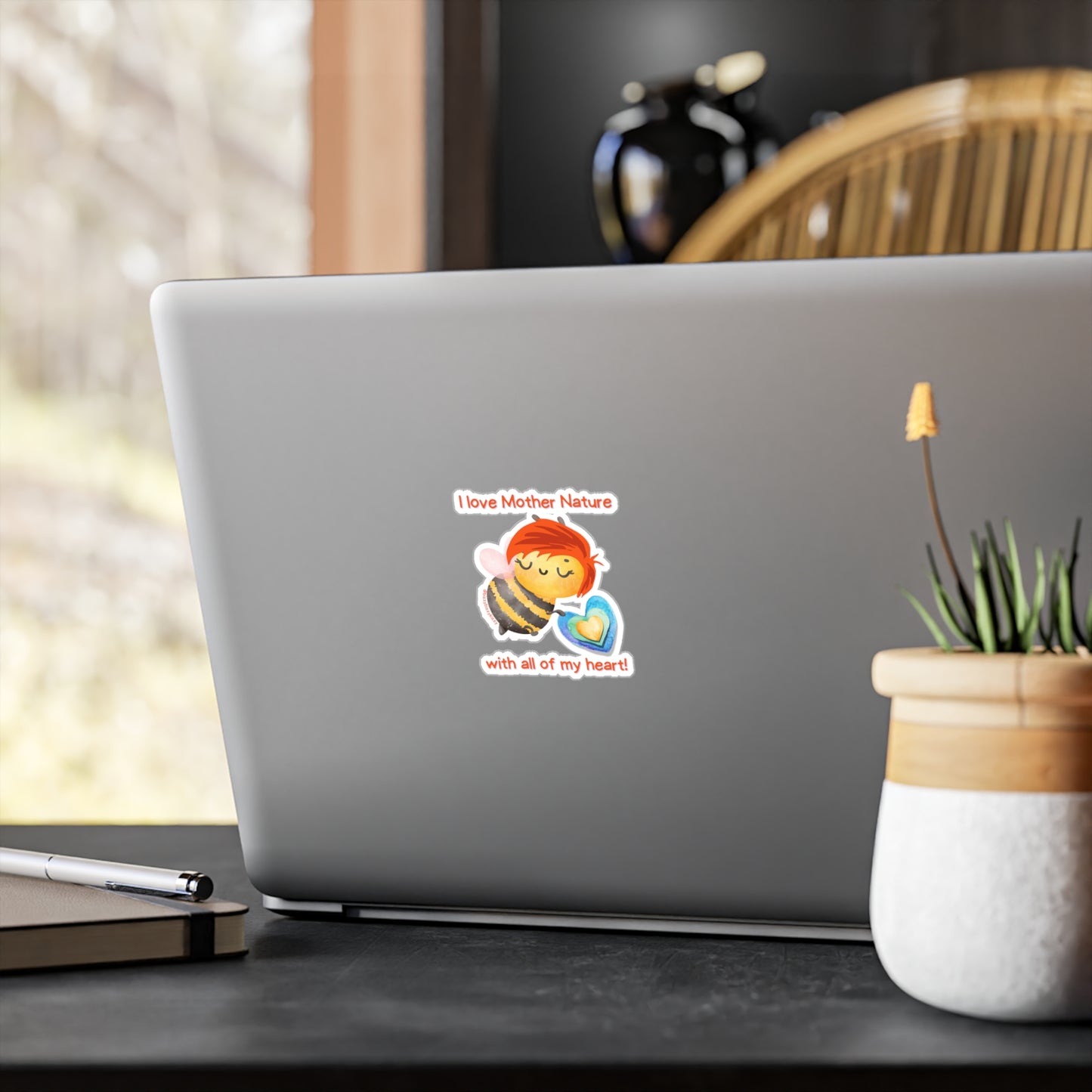 Wimblee the Bee Kiss-Cut Vinyl Decals Mother Nature Decal Honey Bee Lover Gift for Kids