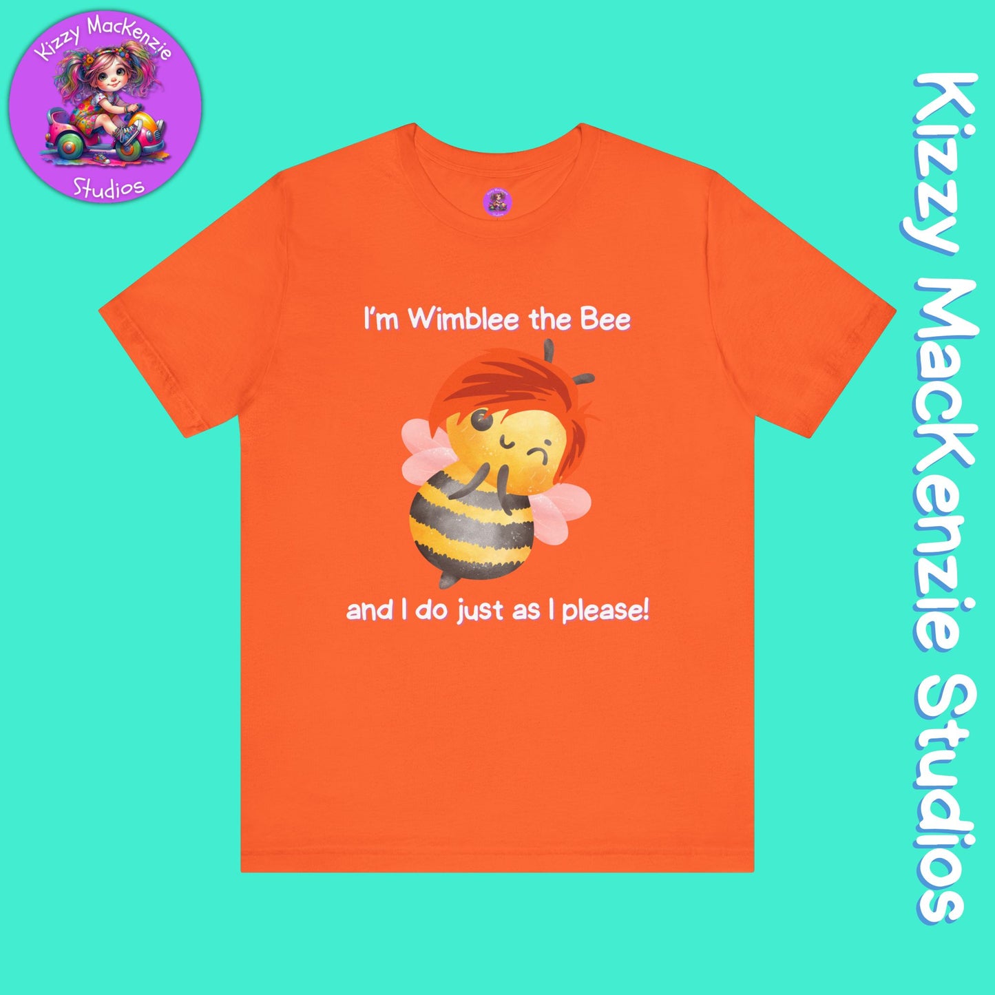 Wimblee the Bee T-Shirt Funny Honey Bee Tee Shirt Nature Gift Colorful Bee Art Pollinator Shirt for Him or Her Adult Unisex Jersey Short Sleeve T-Shirt