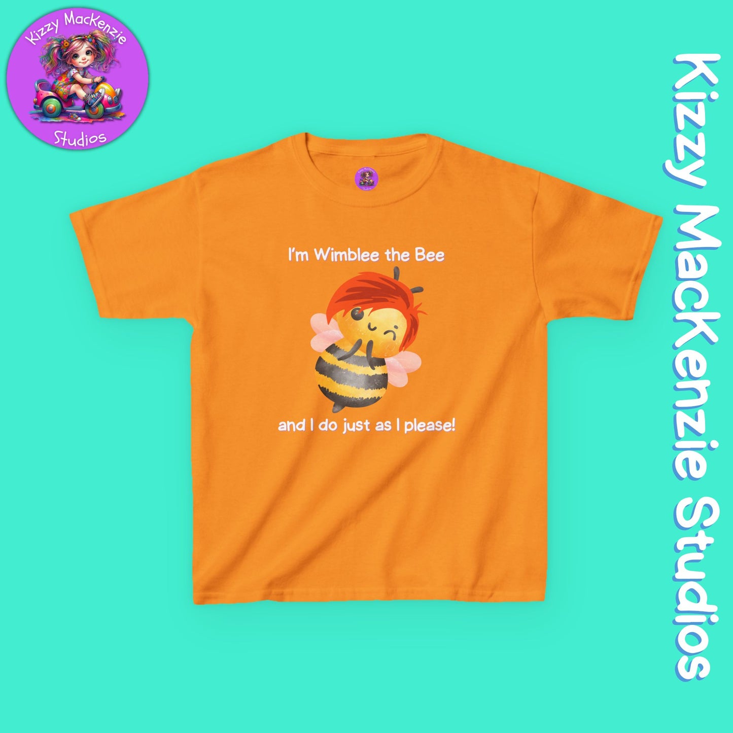 Wimblee the Bee T-Shirt for Kids Honey Bee Art Funny Shirt for Boys and Girls Nature Lover Gift for Kids