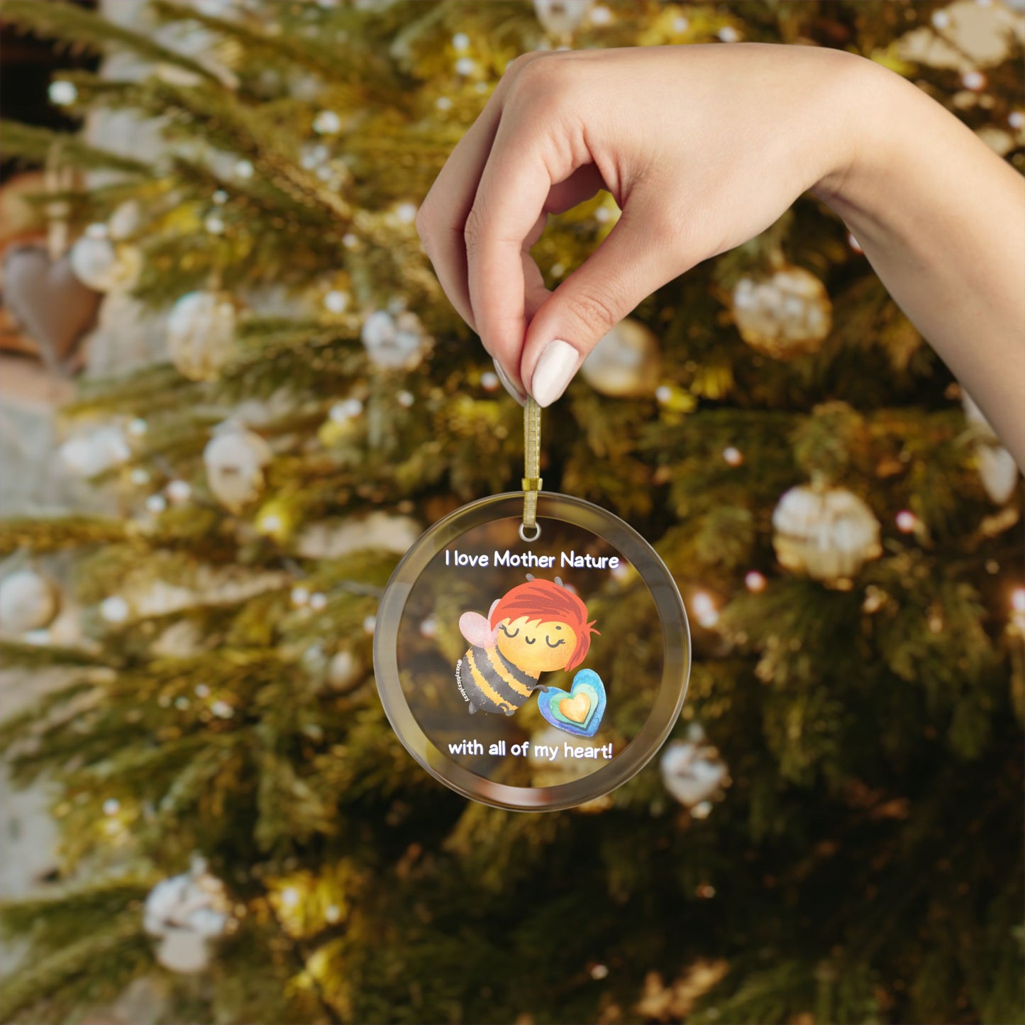 Wimblee the Bee Ornament Holiday Gift Mother Nature Glass Ornaments Nature Lover Gift