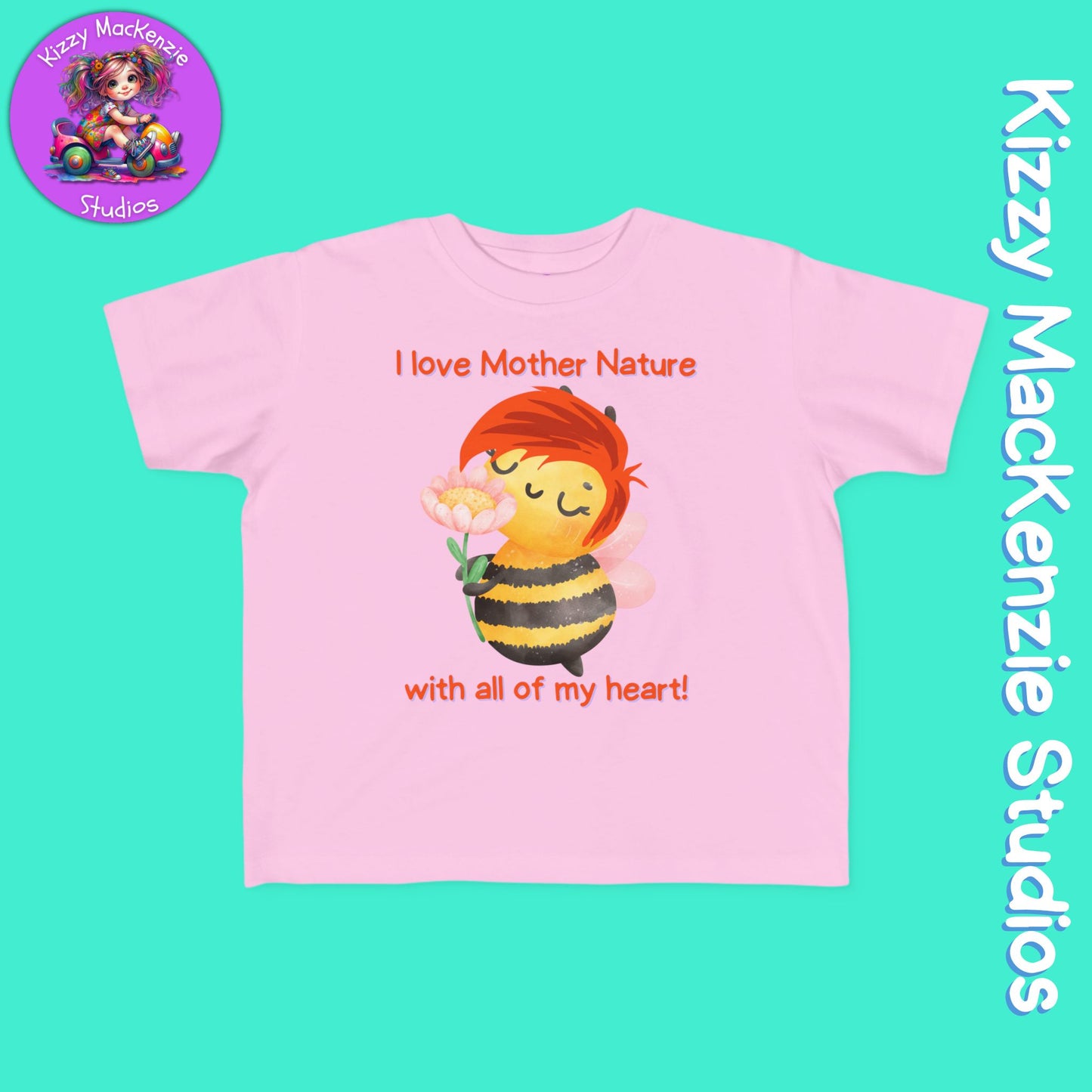 Wimblee the Bee Toddler's Fine Jersey Tee I Love Mother Nature Shirt for Toddler Clothes