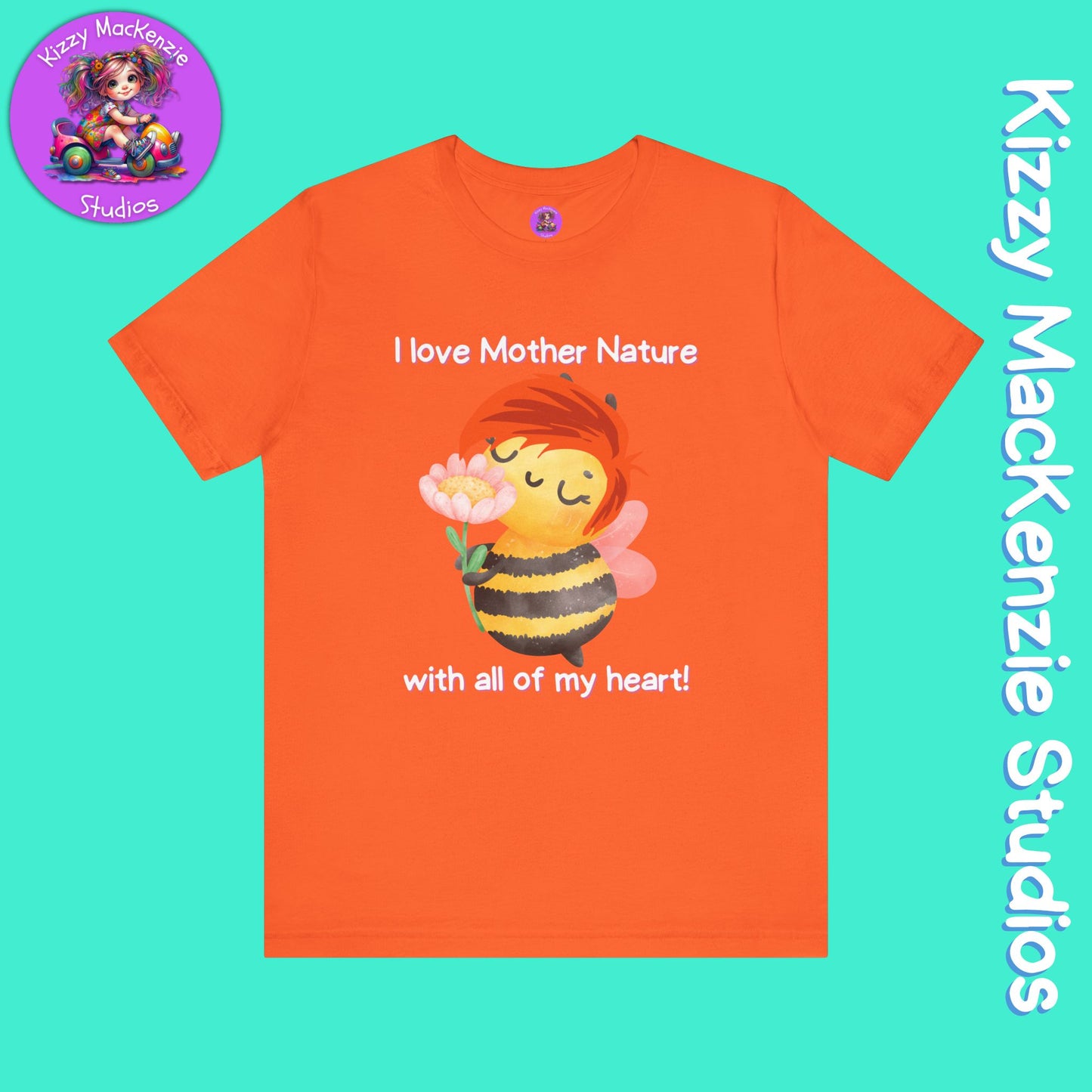 Wimblee the Bee T-Shirt Mother Nature Lover Gift Honey Bee Tee Flower Gift for Her Adult Unisex Jersey Short Sleeve T-Shirt