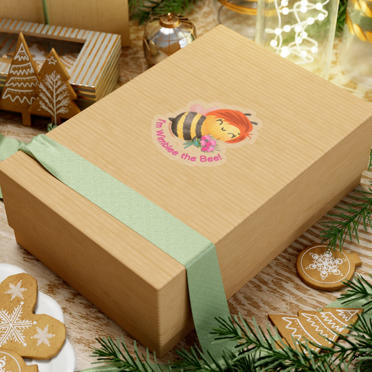 Wimblee the Bee Kiss-Cut Stickers Spring Flowers Gift Red-Haired Character for Kids Colorful Honey Bee Stickers