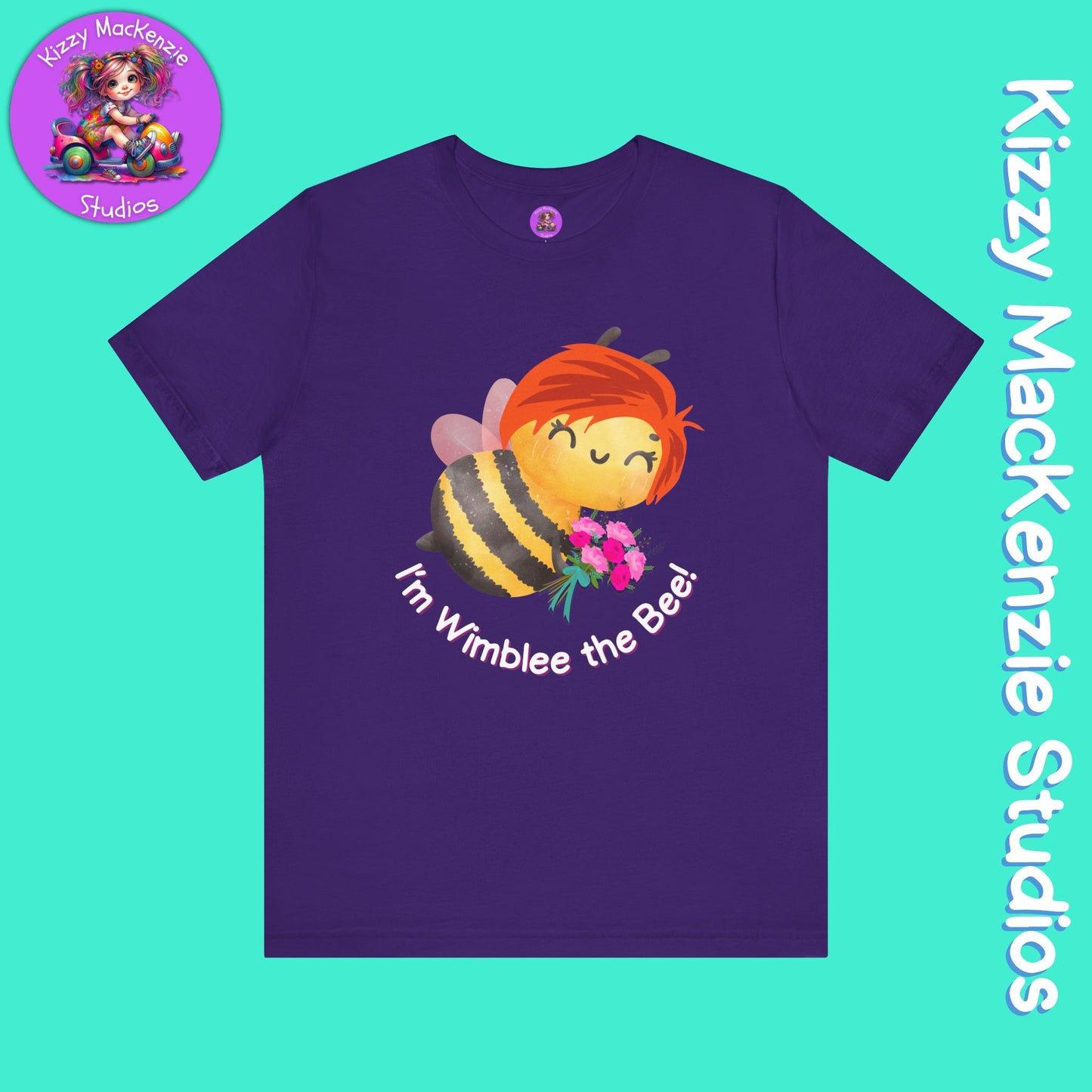 Wimblee the Bee T-Shirt Spring Tee Honey Bee Conservation Flower Gift for Teacher Bee Art Adult Unisex Jersey Short Sleeve T-Shirt