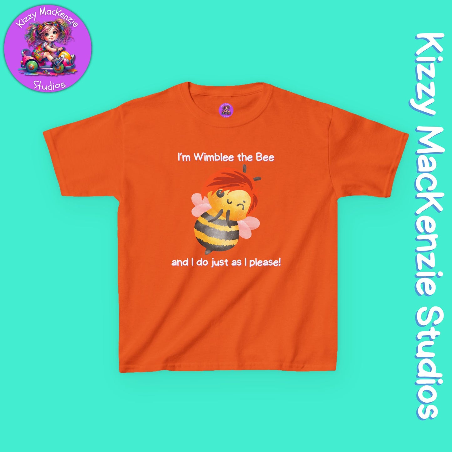 Wimblee the Bee T-Shirt for Kids Honey Bee Art Funny Shirt for Boys and Girls Nature Lover Gift for Kids