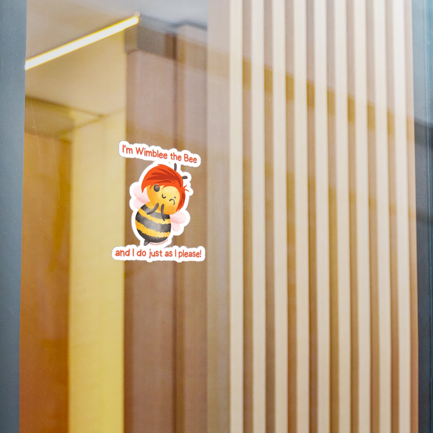 Wimblee the Bee Vinyl Decals Funny Honey Bee Kiss-Cut Vinyl Decal Bee Lover Gift for Him or Her