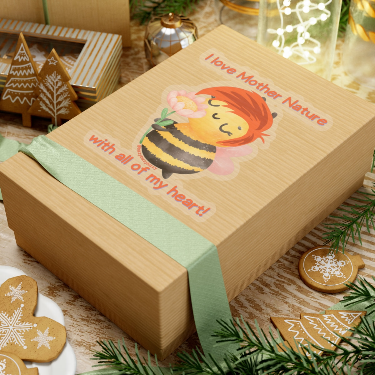 Wimblee The Bee Kiss-Cut Stickers Nature Stickers for Kids I Love Mother Nature Gift Honey Bee Appreciation