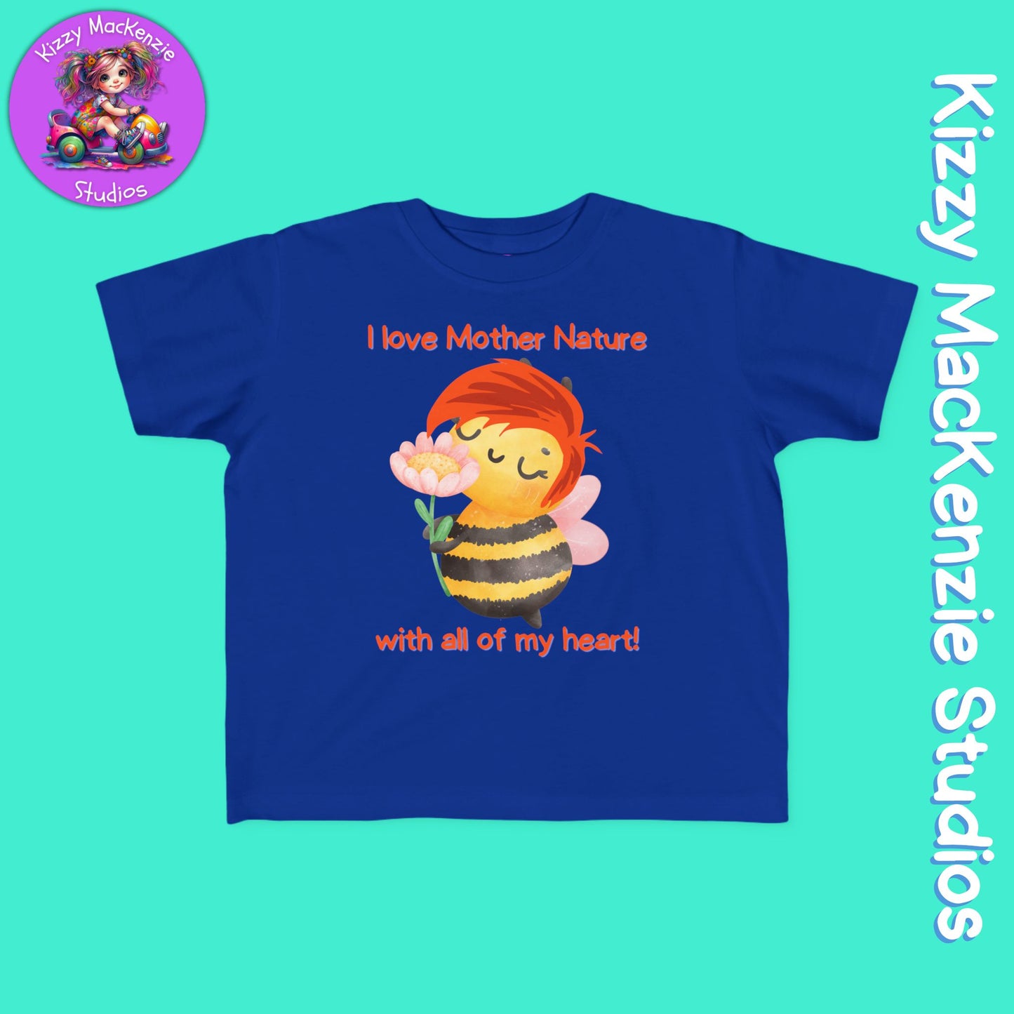 Wimblee the Bee Toddler's Fine Jersey Tee I Love Mother Nature Shirt for Toddler Clothes