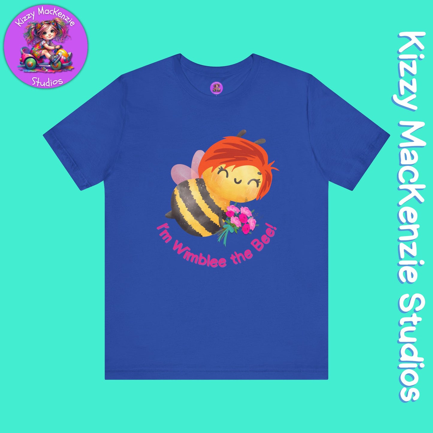 Wimblee the Bee T-Shirt Spring Tee Honey Bee Conservation Flower Gift for Teacher Bee Art Adult Unisex Jersey Short Sleeve T-Shirt