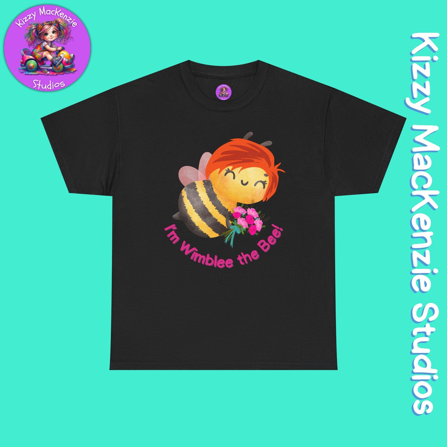 Wimblee the Bee Colorful Spring T-Shirt Environment Shirt Mother Nature Lover Gift Beautiful Bee Art Adult Unisex Heavy Cotton Tee