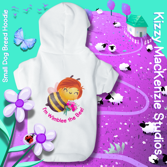 Wimblee the Bee Pet Hoodie Bouquet of Flowers Small Breed Dog Sweatshirt Pet Clothes Honey Bee Conservation Dog Gift Cat Gift