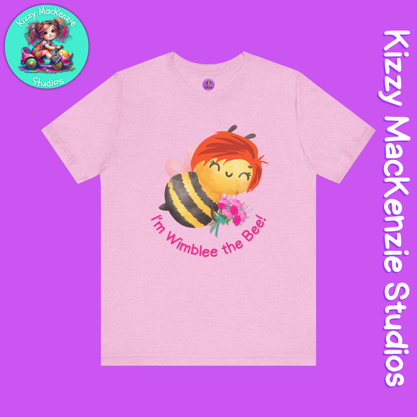Wimblee the Bee T-Shirt Spring Tee Honey Bee Conservation Flower Gift for Teacher Bee Art Adult Unisex Jersey Short Sleeve T-Shirt