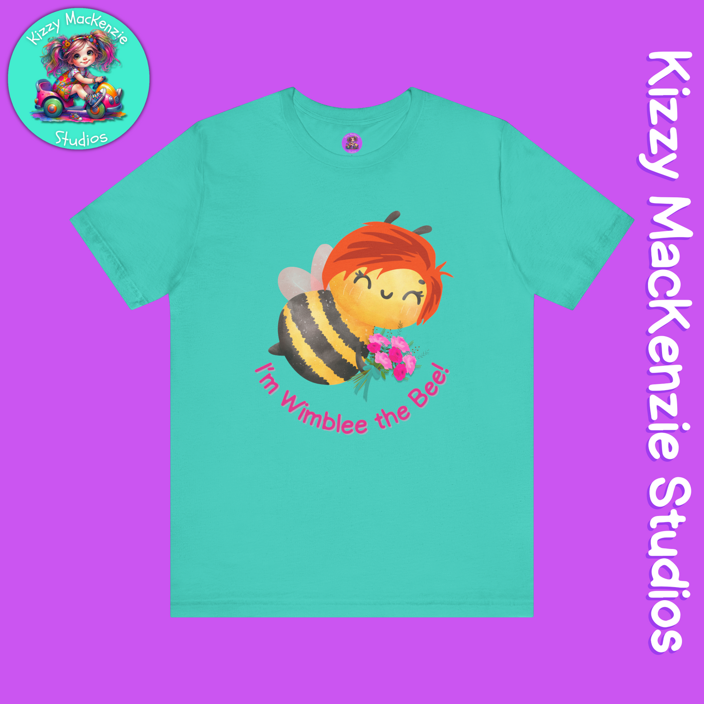 Wimblee the Bee T-Shirt Spring Tee Honey Bee Conservation Flower Gift for Teacher Bee Art Adult Unisex Jersey Short Sleeve T-Shirt