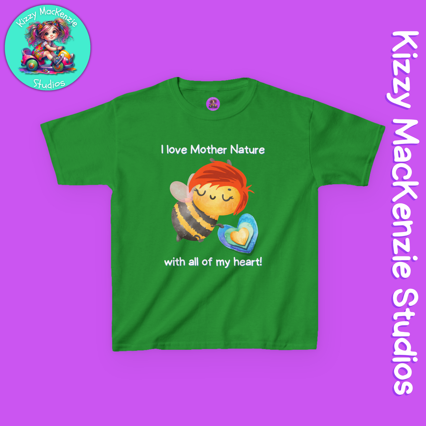 Wimblee the Bee Kids T-Shirt Mother Nature Tee Honey Bee Kids Clothes Gift for Child