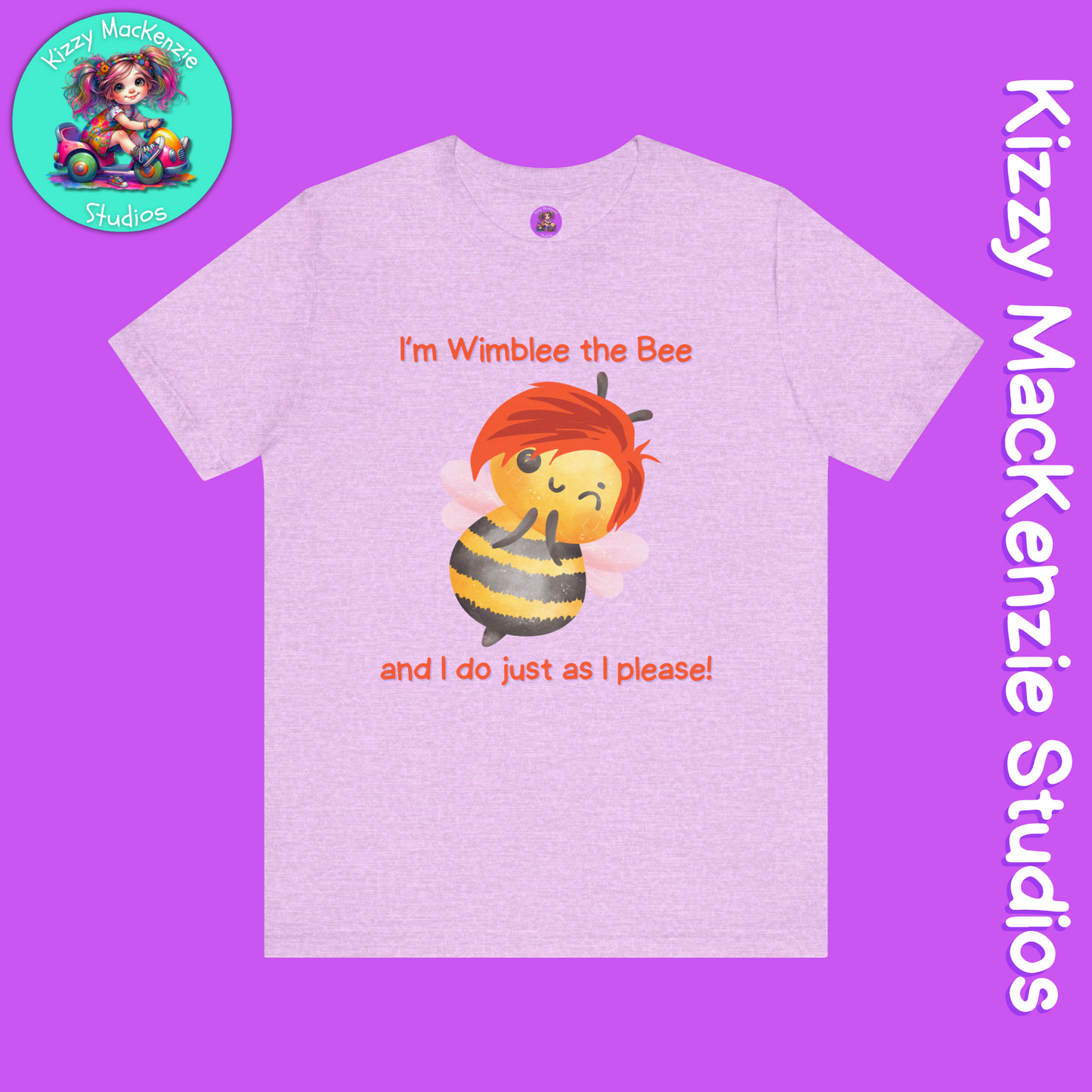 Wimblee the Bee T-Shirt Funny Honey Bee Tee Shirt Nature Gift Colorful Bee Art Pollinator Shirt for Him or Her Adult Unisex Jersey Short Sleeve T-Shirt