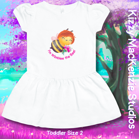 Wimblee the Bee Toddler Rib Dress Size 2 Bouquet of Flowers Floral Dress Bee Gift Funny Gift for Girls