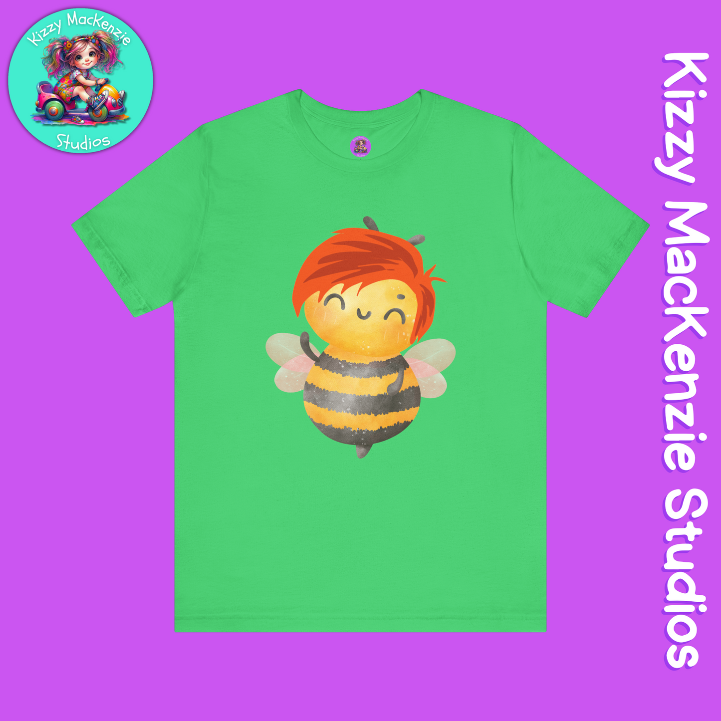 Wimblee the Bee Short Sleeve T-Shirt Honey Bee Lover Gift for Him or Her Bee Conservation Adult Unisex Jersey Short Sleeve T-Shirt