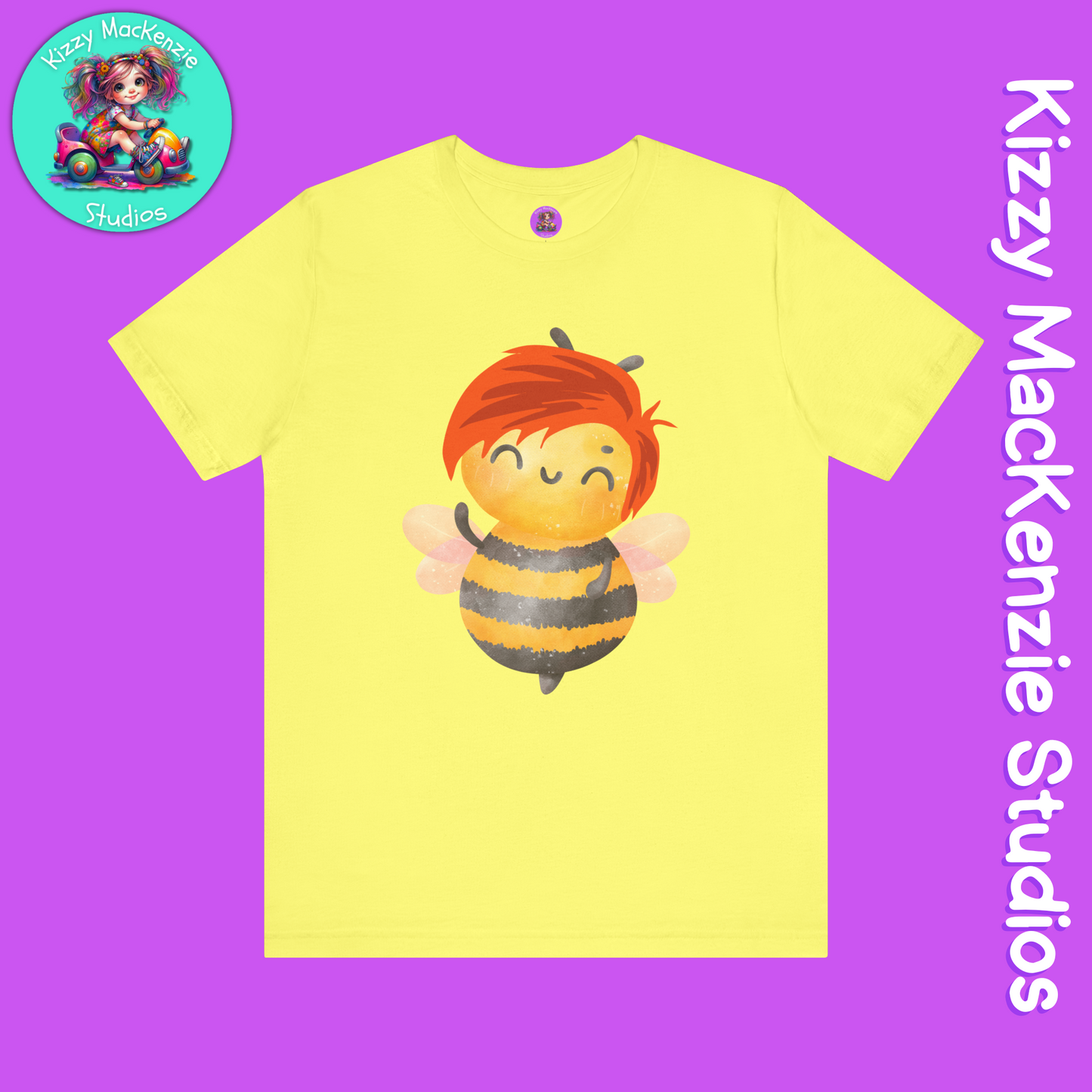 Wimblee the Bee Short Sleeve T-Shirt Honey Bee Lover Gift for Him or Her Bee Conservation Adult Unisex Jersey Short Sleeve T-Shirt